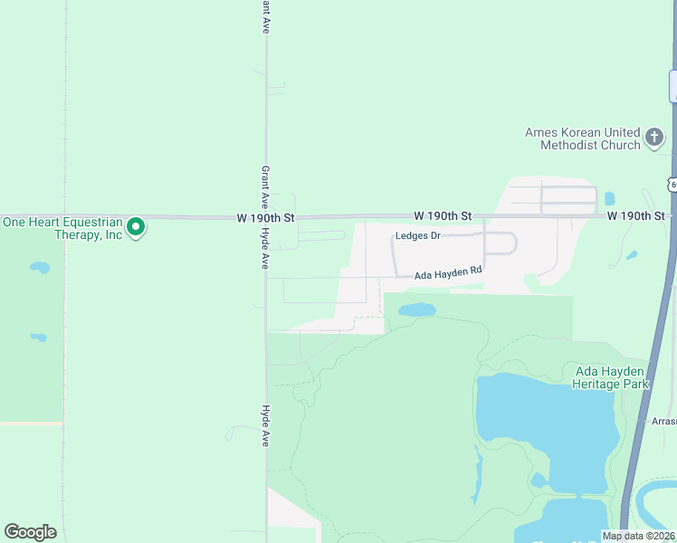 map of restaurants, bars, coffee shops, grocery stores, and more near 1799 Ada Hayden Road in Ames