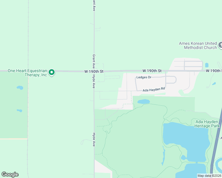 map of restaurants, bars, coffee shops, grocery stores, and more near 5900 Hyde Avenue in Ames