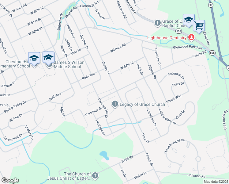 map of restaurants, bars, coffee shops, grocery stores, and more near in Erie