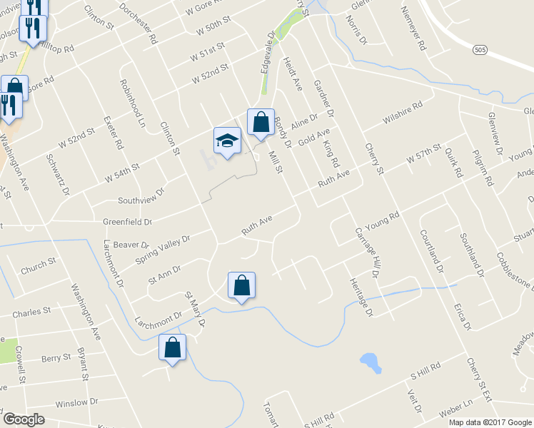 map of restaurants, bars, coffee shops, grocery stores, and more near 902 Ruth Avenue in Erie