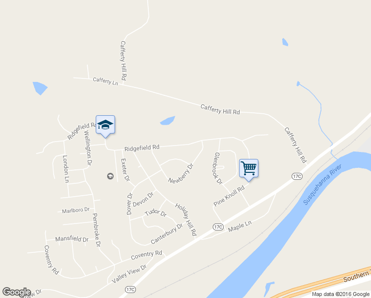 map of restaurants, bars, coffee shops, grocery stores, and more near 229 Ridgefield Road in Endicott