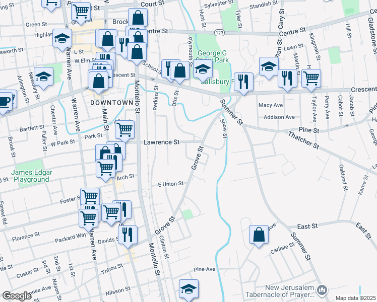 map of restaurants, bars, coffee shops, grocery stores, and more near 16 Shealey Avenue in Brockton