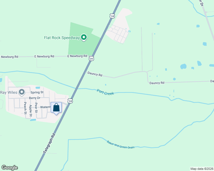map of restaurants, bars, coffee shops, grocery stores, and more near 4024 Dauncy Road in Flat Rock