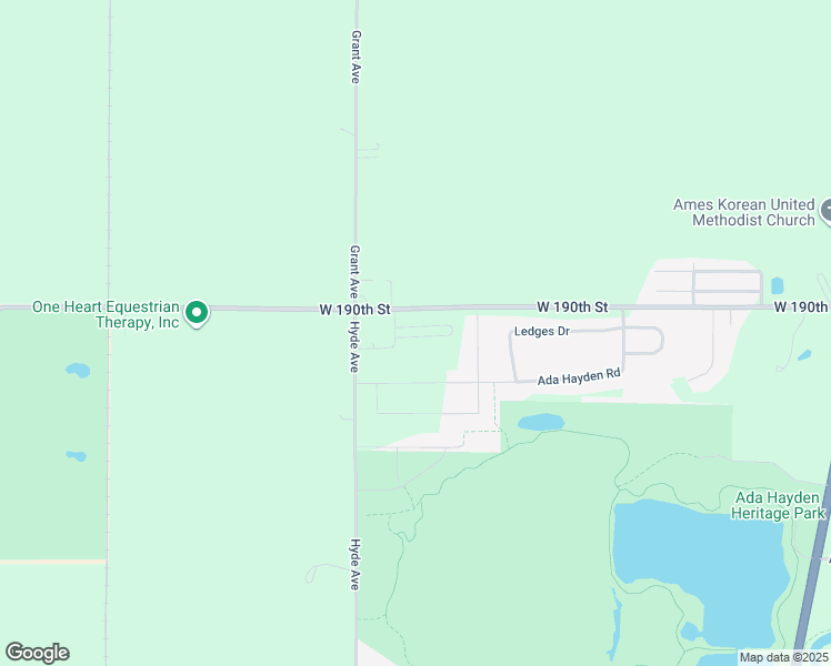 map of restaurants, bars, coffee shops, grocery stores, and more near 5900 Hyde Avenue in Ames