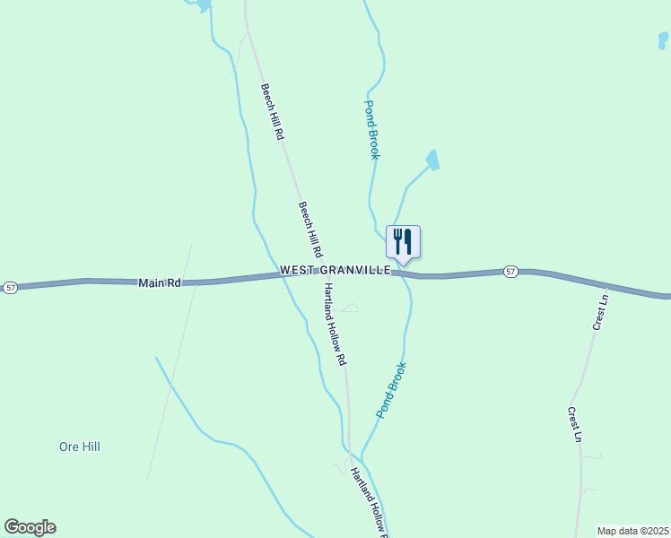 map of restaurants, bars, coffee shops, grocery stores, and more near Main Road in Granville