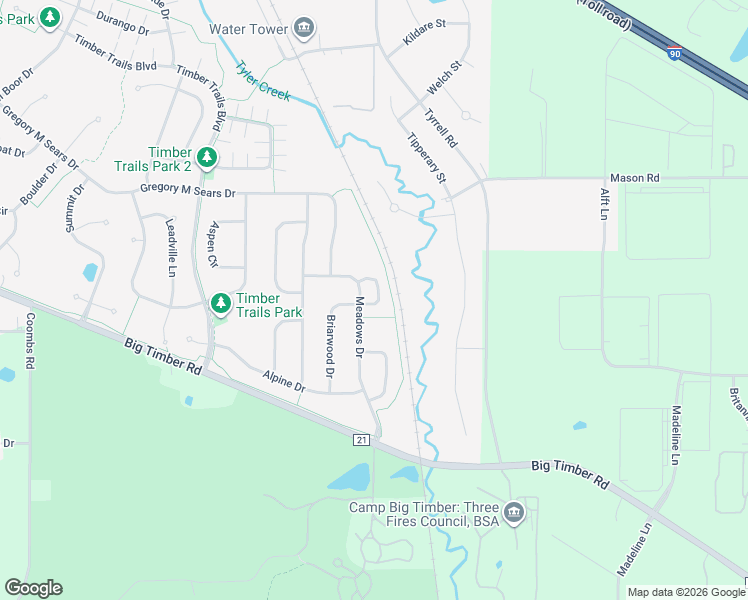 map of restaurants, bars, coffee shops, grocery stores, and more near 118 Briarwood Drive in Gilberts