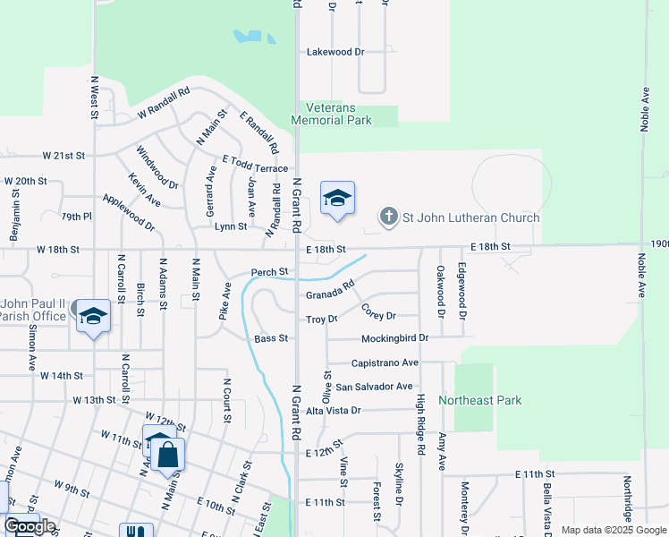 map of restaurants, bars, coffee shops, grocery stores, and more near 704-10 East 18th Street in Carroll