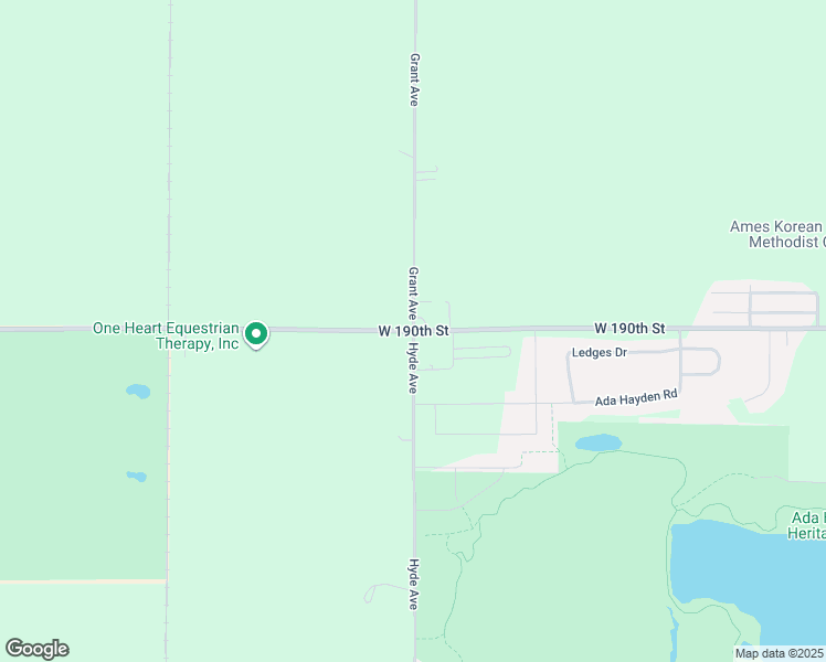 map of restaurants, bars, coffee shops, grocery stores, and more near 5000 Grant Avenue in Ames