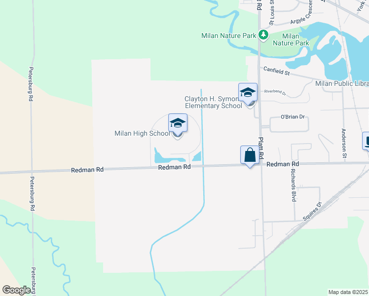 map of restaurants, bars, coffee shops, grocery stores, and more near 200 Big Red Dr in Milan