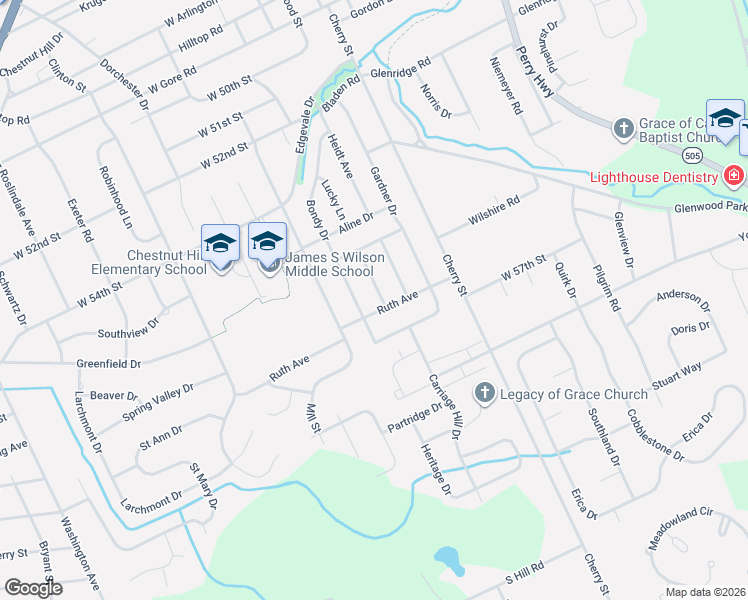 map of restaurants, bars, coffee shops, grocery stores, and more near 5634 Carla Way in Erie