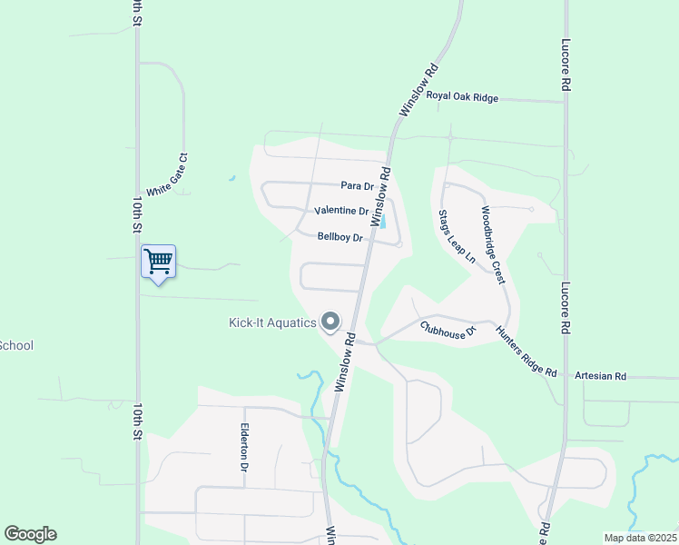 map of restaurants, bars, coffee shops, grocery stores, and more near 1845 Hunters Creek Way in Marion
