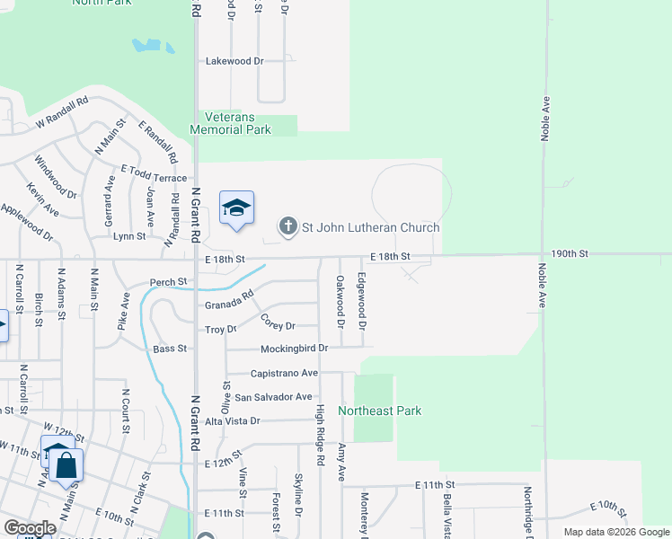 map of restaurants, bars, coffee shops, grocery stores, and more near 1713 Oakwood Drive in Carroll
