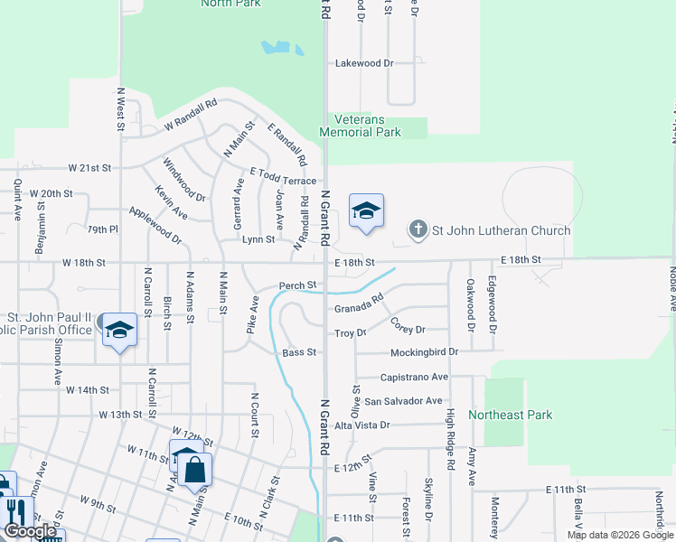 map of restaurants, bars, coffee shops, grocery stores, and more near 506-12 E 18th St in Carroll