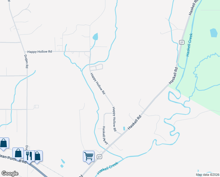 map of restaurants, bars, coffee shops, grocery stores, and more near 1774 Happy Hollow Road in Olean