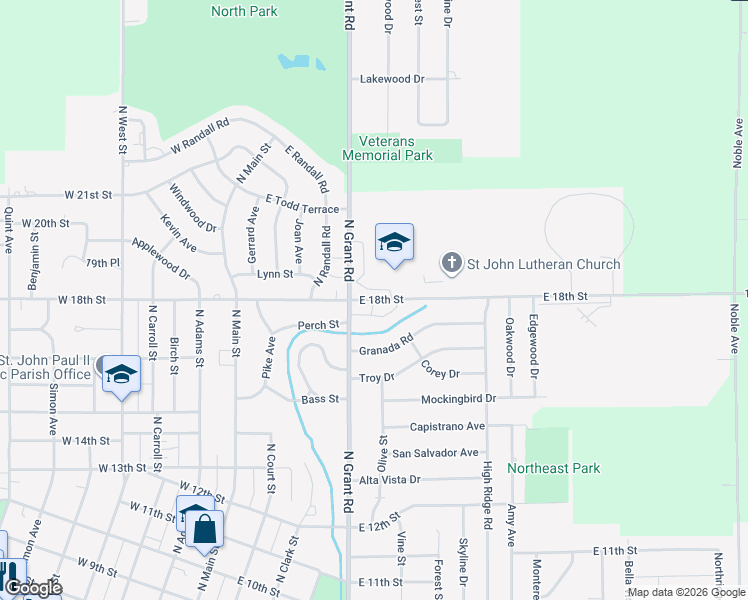 map of restaurants, bars, coffee shops, grocery stores, and more near 506-12 E 18th St in Carroll