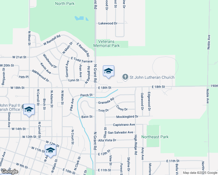 map of restaurants, bars, coffee shops, grocery stores, and more near 704-10 East 18th Street in Carroll