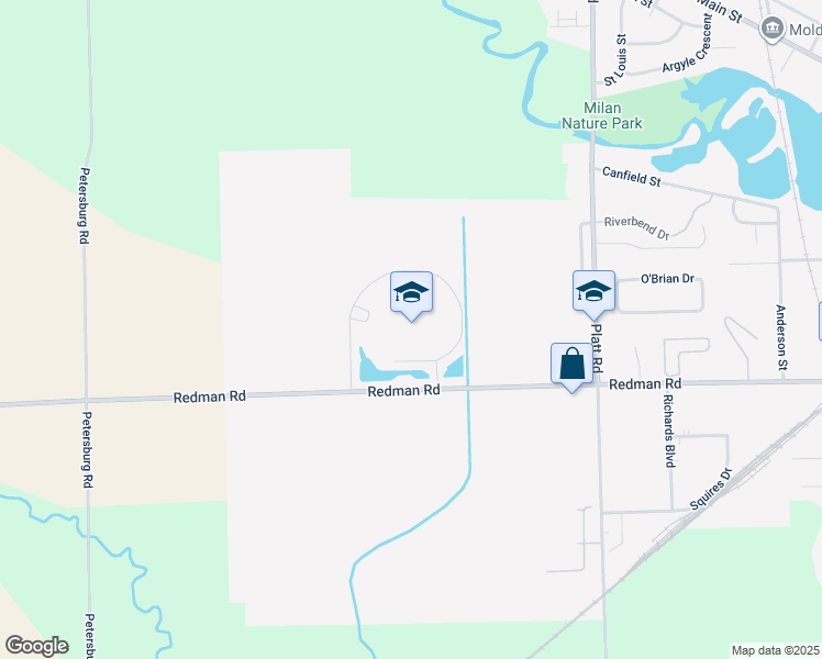 map of restaurants, bars, coffee shops, grocery stores, and more near 200 Big Red Dr in Milan