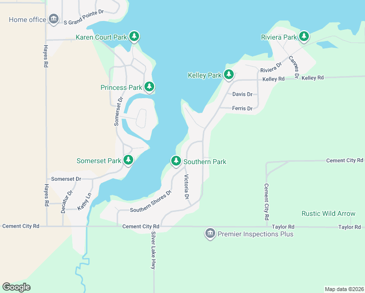 map of restaurants, bars, coffee shops, grocery stores, and more near 115 Southern Shores Drive in Brooklyn
