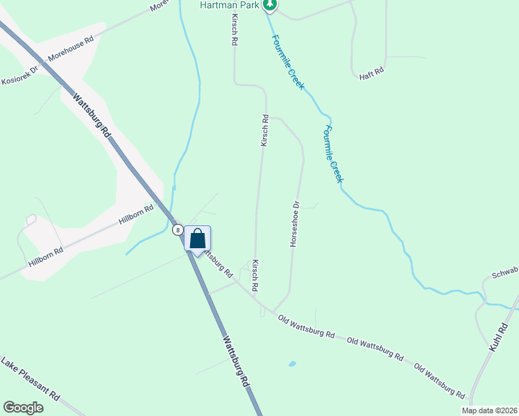 map of restaurants, bars, coffee shops, grocery stores, and more near 8861 Kirsch Rd in Erie