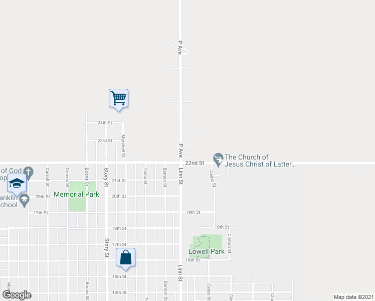 map of restaurants, bars, coffee shops, grocery stores, and more near 896 P Avenue in Boone