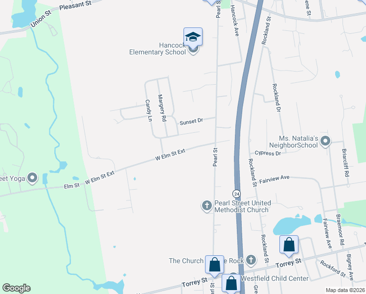 map of restaurants, bars, coffee shops, grocery stores, and more near 1141 West Elm Street Extension in Brockton