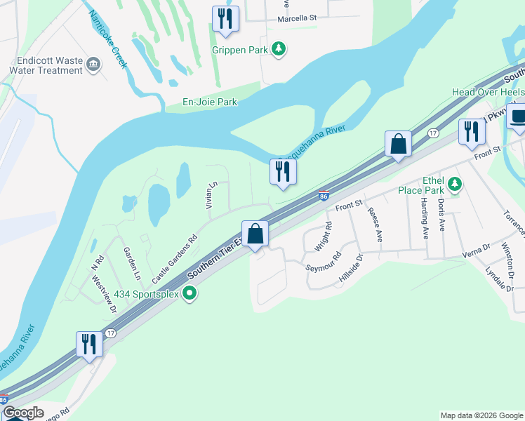 map of restaurants, bars, coffee shops, grocery stores, and more near 1645 Castle Gardens Rd in Broome