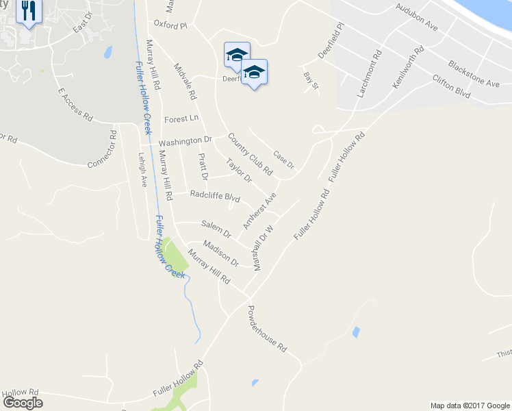 map of restaurants, bars, coffee shops, grocery stores, and more near 4641 Radcliffe Boulevard in Vestal