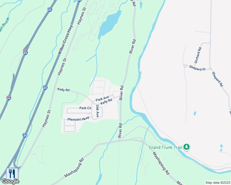 map of restaurants, bars, coffee shops, grocery stores, and more near 4 1st Street in Sturbridge