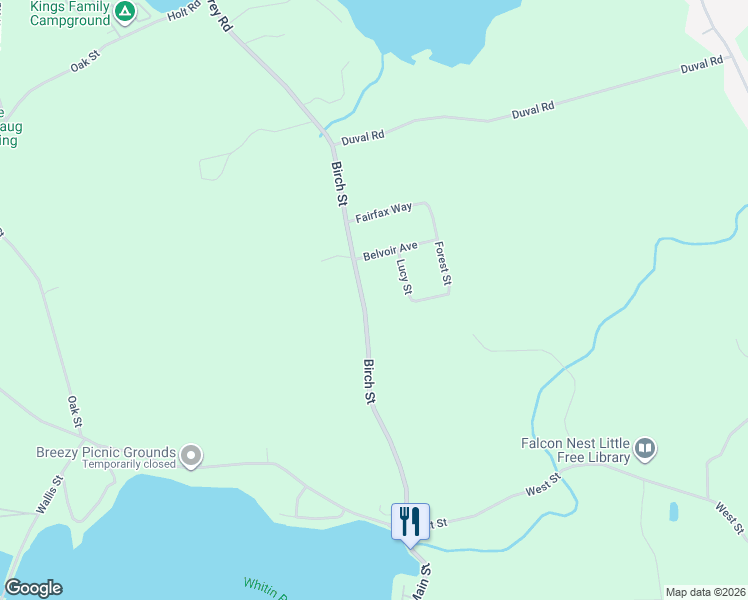 map of restaurants, bars, coffee shops, grocery stores, and more near 49 Birch Street in Douglas