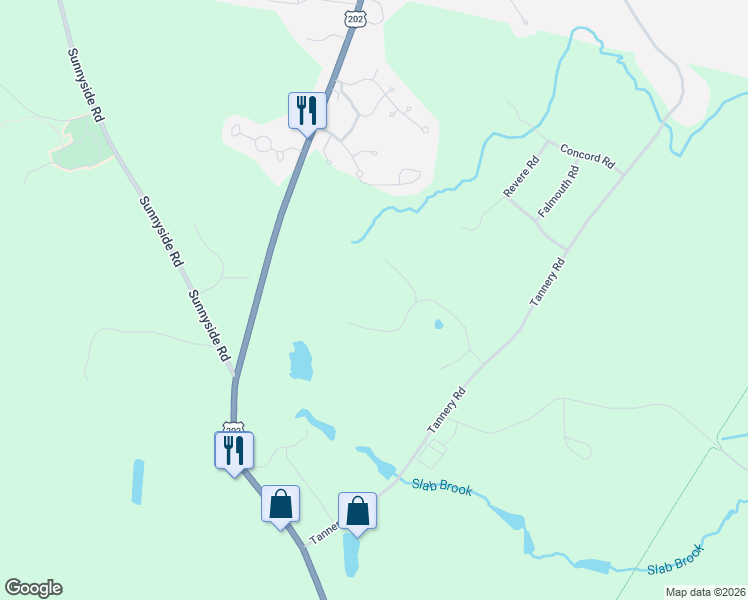 map of restaurants, bars, coffee shops, grocery stores, and more near 35A Tannery Road in Southwick