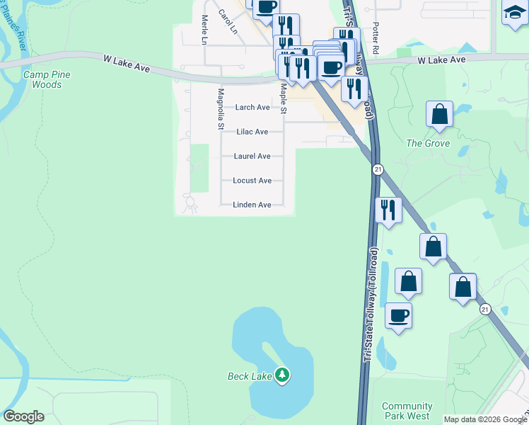 map of restaurants, bars, coffee shops, grocery stores, and more near 4642 Linden Avenue in Glenview