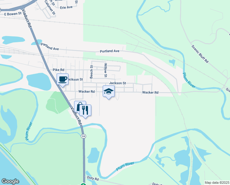 map of restaurants, bars, coffee shops, grocery stores, and more near 2298 Wacker Rd in Savanna