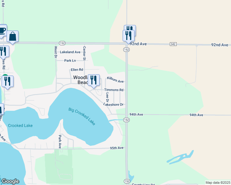map of restaurants, bars, coffee shops, grocery stores, and more near 66140 Timmons Road in Dowagiac