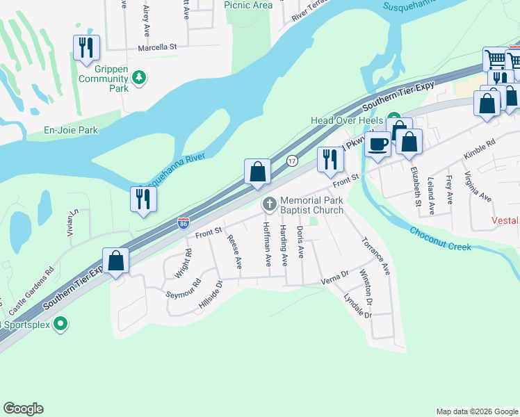 map of restaurants, bars, coffee shops, grocery stores, and more near 1020 Front St in Broome