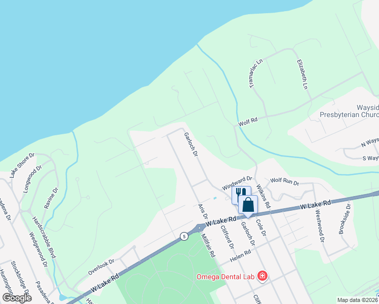 map of restaurants, bars, coffee shops, grocery stores, and more near 990 Garloch Dr in Erie