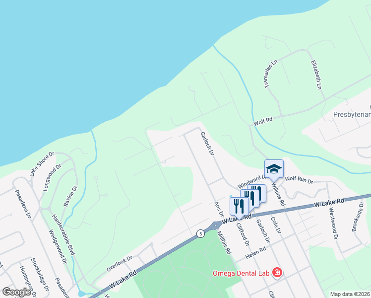 map of restaurants, bars, coffee shops, grocery stores, and more near 818 Aris Drive in Erie