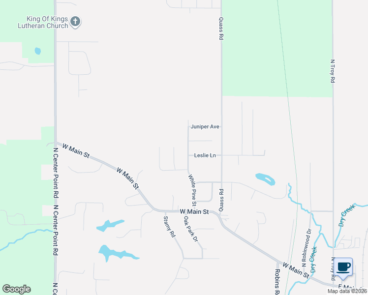 map of restaurants, bars, coffee shops, grocery stores, and more near 405 White Pine Street in Robins