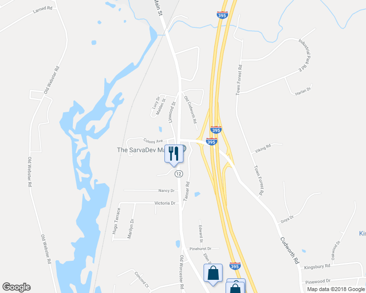 map of restaurants, bars, coffee shops, grocery stores, and more near 12 Main Street in Oxford