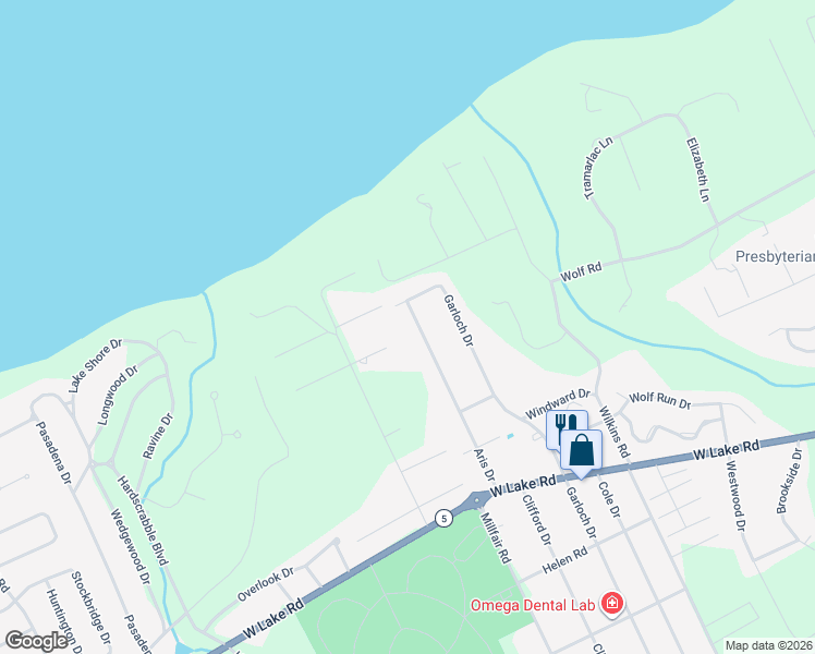 map of restaurants, bars, coffee shops, grocery stores, and more near 818 Aris Dr in Erie