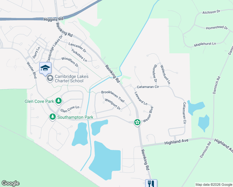 map of restaurants, bars, coffee shops, grocery stores, and more near 370 Brookhaven Trail in Pingree Grove