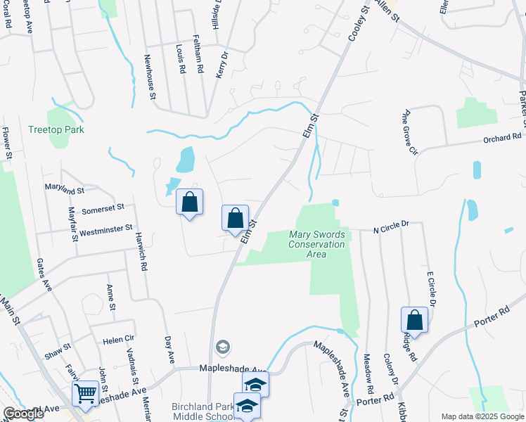 map of restaurants, bars, coffee shops, grocery stores, and more near 311 Elm Street in East Longmeadow