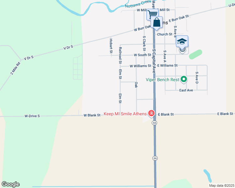 map of restaurants, bars, coffee shops, grocery stores, and more near 730 Elm Street in Athens