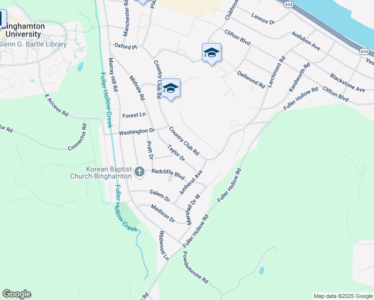 map of restaurants, bars, coffee shops, grocery stores, and more near 913 Taylor Drive in Vestal
