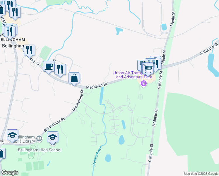 map of restaurants, bars, coffee shops, grocery stores, and more near 161 Mechanic Street in Bellingham