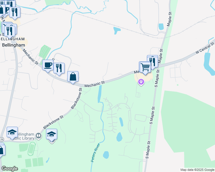 map of restaurants, bars, coffee shops, grocery stores, and more near 161 Mechanic Street in Bellingham