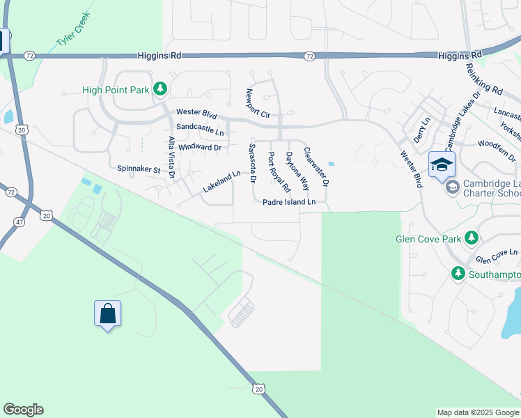 map of restaurants, bars, coffee shops, grocery stores, and more near 1460 Crest Drive in Pingree Grove