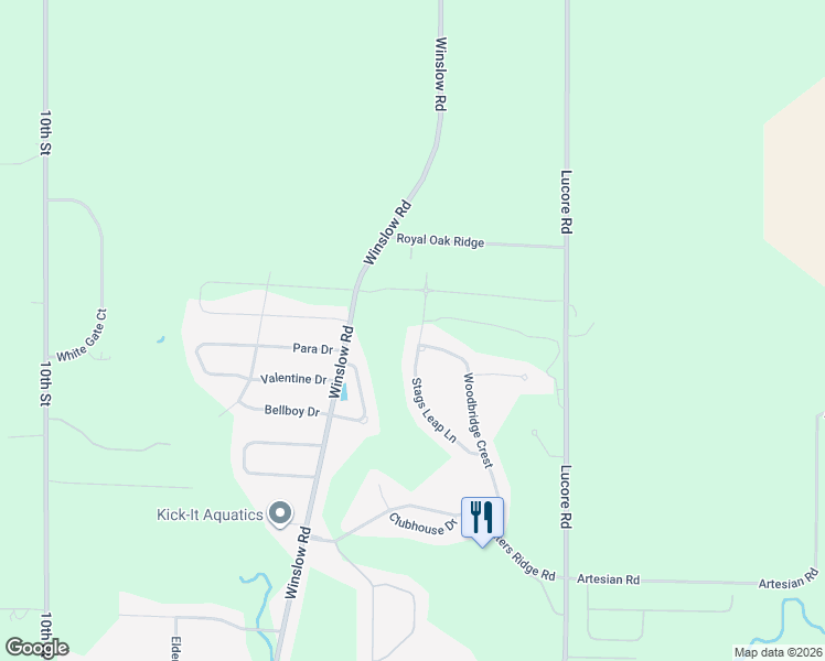 map of restaurants, bars, coffee shops, grocery stores, and more near 7020 Stags Leap Lane in Marion