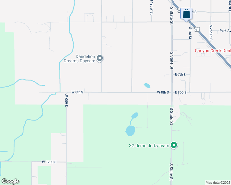 map of restaurants, bars, coffee shops, grocery stores, and more near West 8th South in Preston