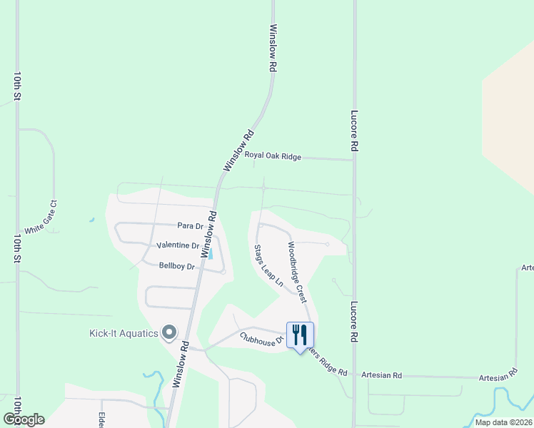 map of restaurants, bars, coffee shops, grocery stores, and more near 7025 Stags Leap Lane in Marion