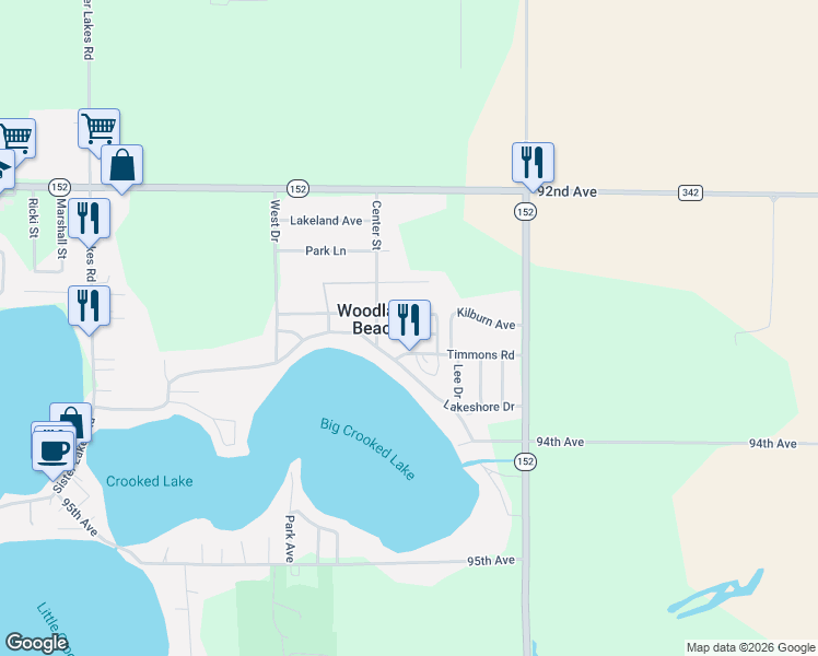 map of restaurants, bars, coffee shops, grocery stores, and more near 66472 Timmons Road in Dowagiac